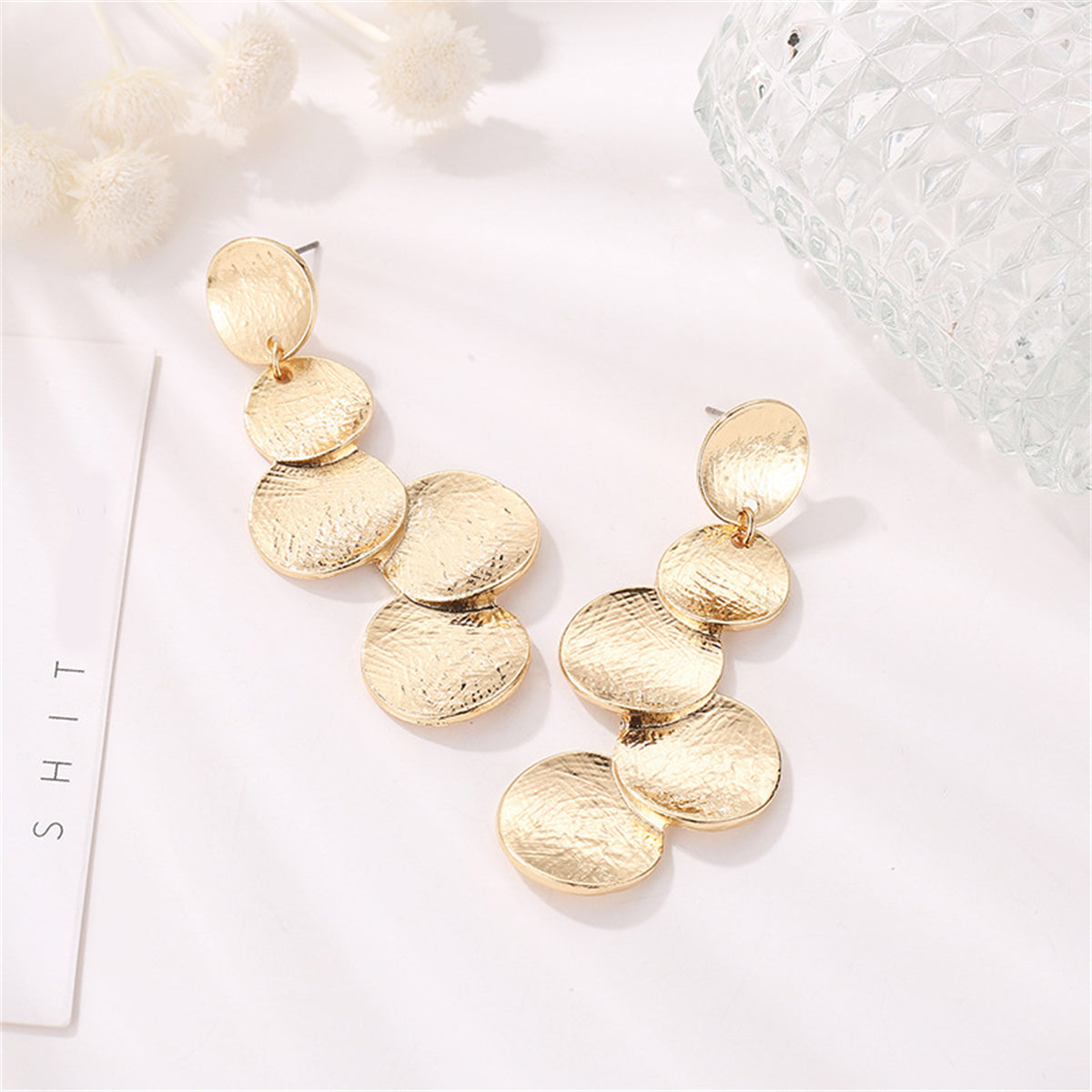 18K Gold-Plated Coin Cluster Drop Earrings