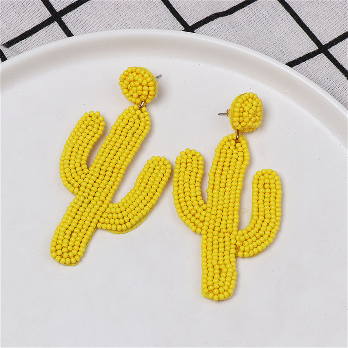 Yellow Howlite & 18K Gold-Plated Cactus Drop Earrings