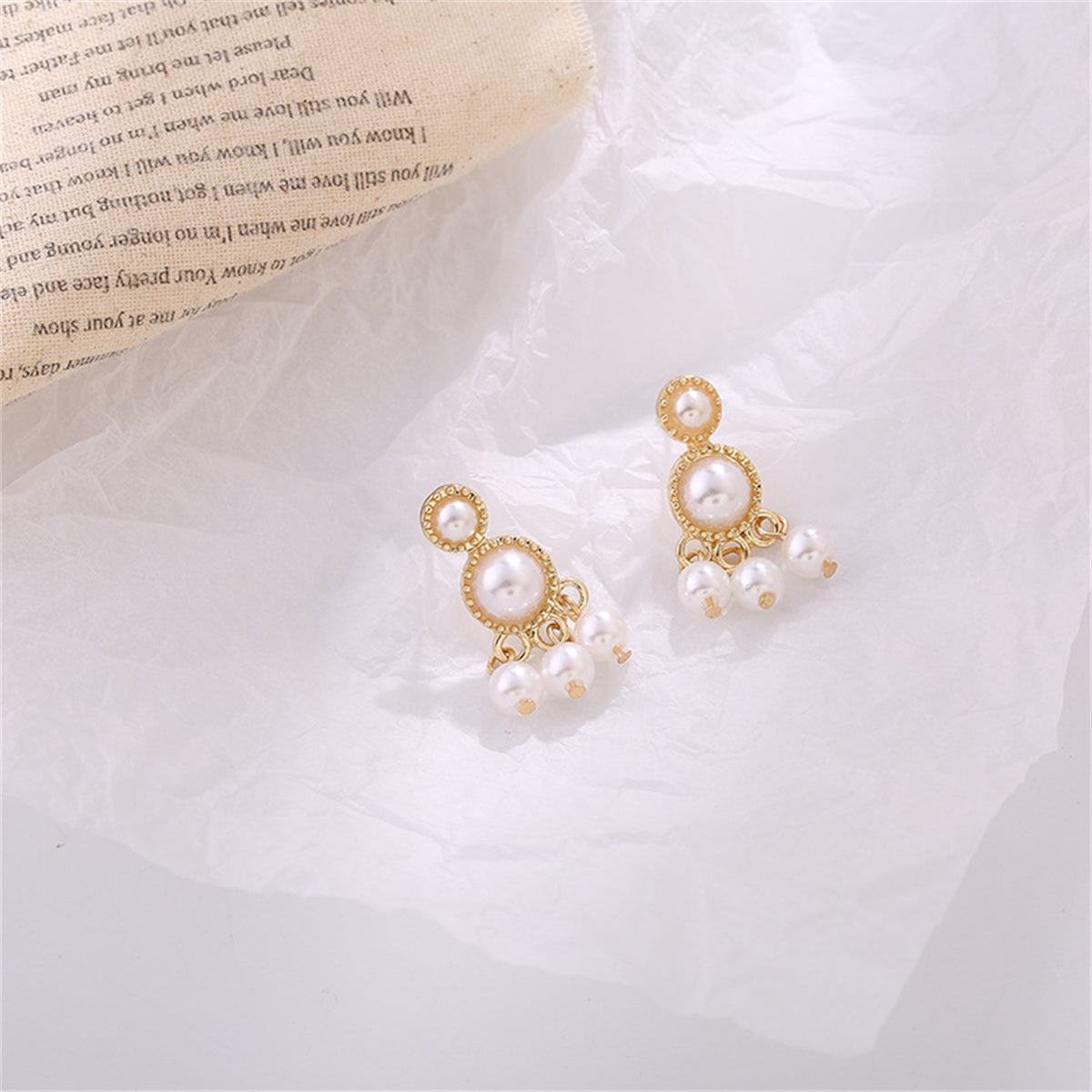 Pearl & 18K Gold-Plated Beaded Dangle Drop Earrings