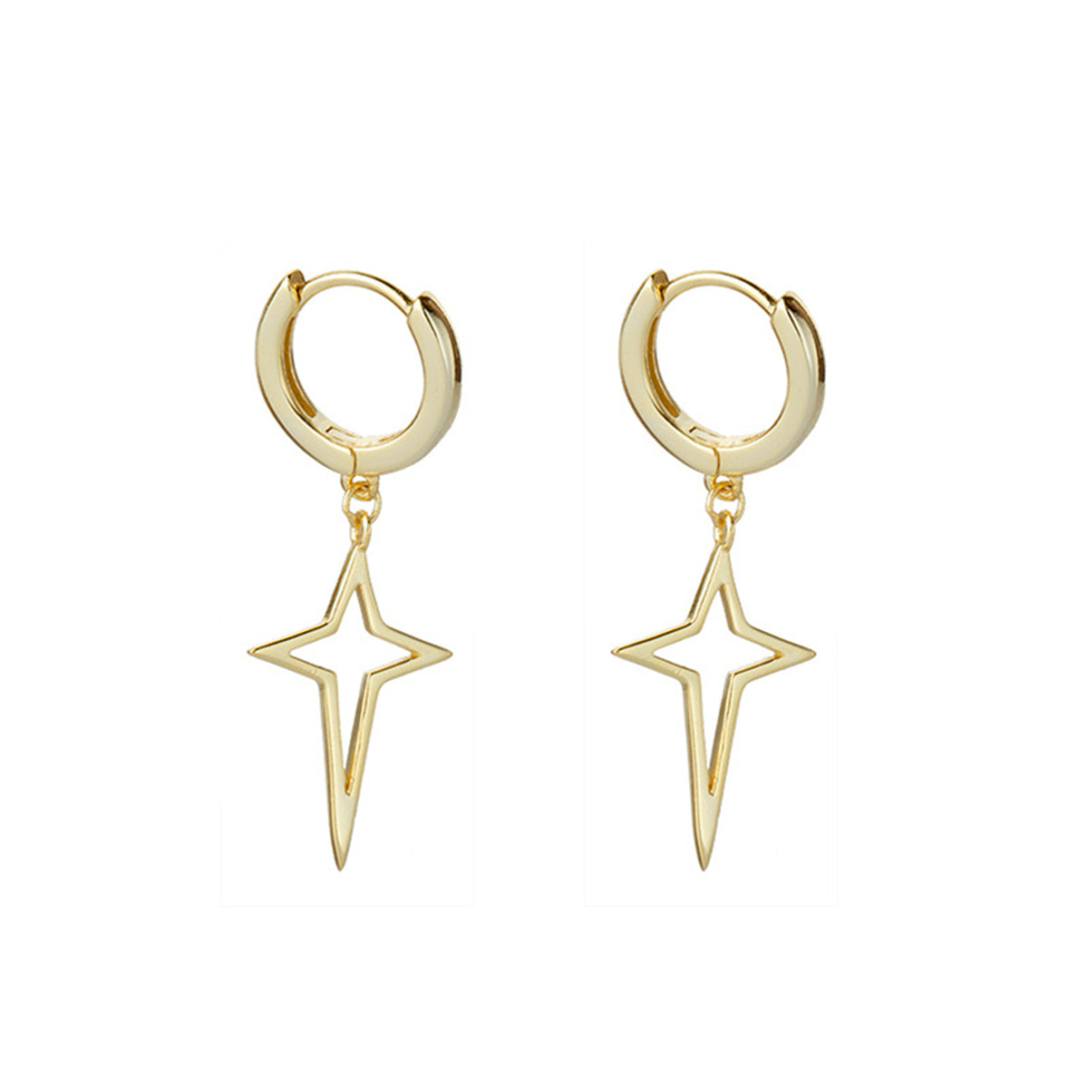 18K Gold-Plated Star Huggie Earrings