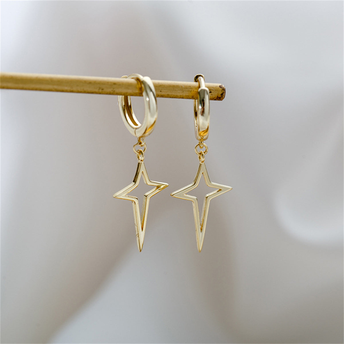 18K Gold-Plated Star Huggie Earrings