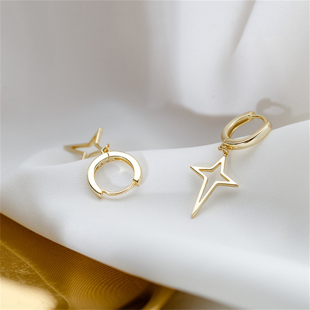 18K Gold-Plated Star Huggie Earrings