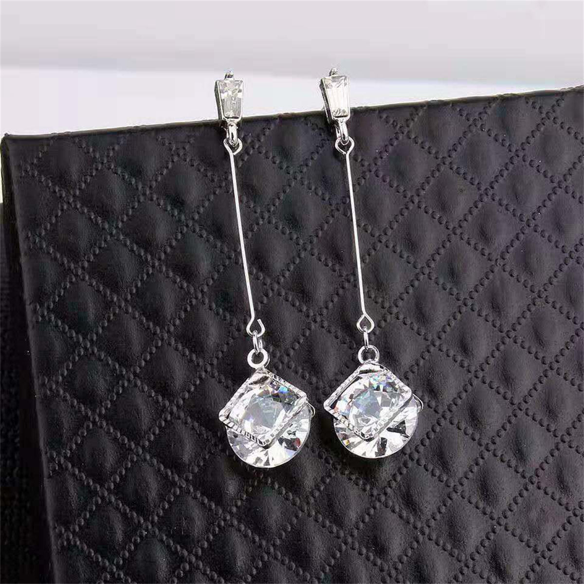 Crystal & Silver-Plated Round Drop Earrings