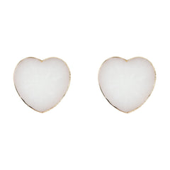 Pink Shell & 18K Gold-Plated Heart Stud Earrings