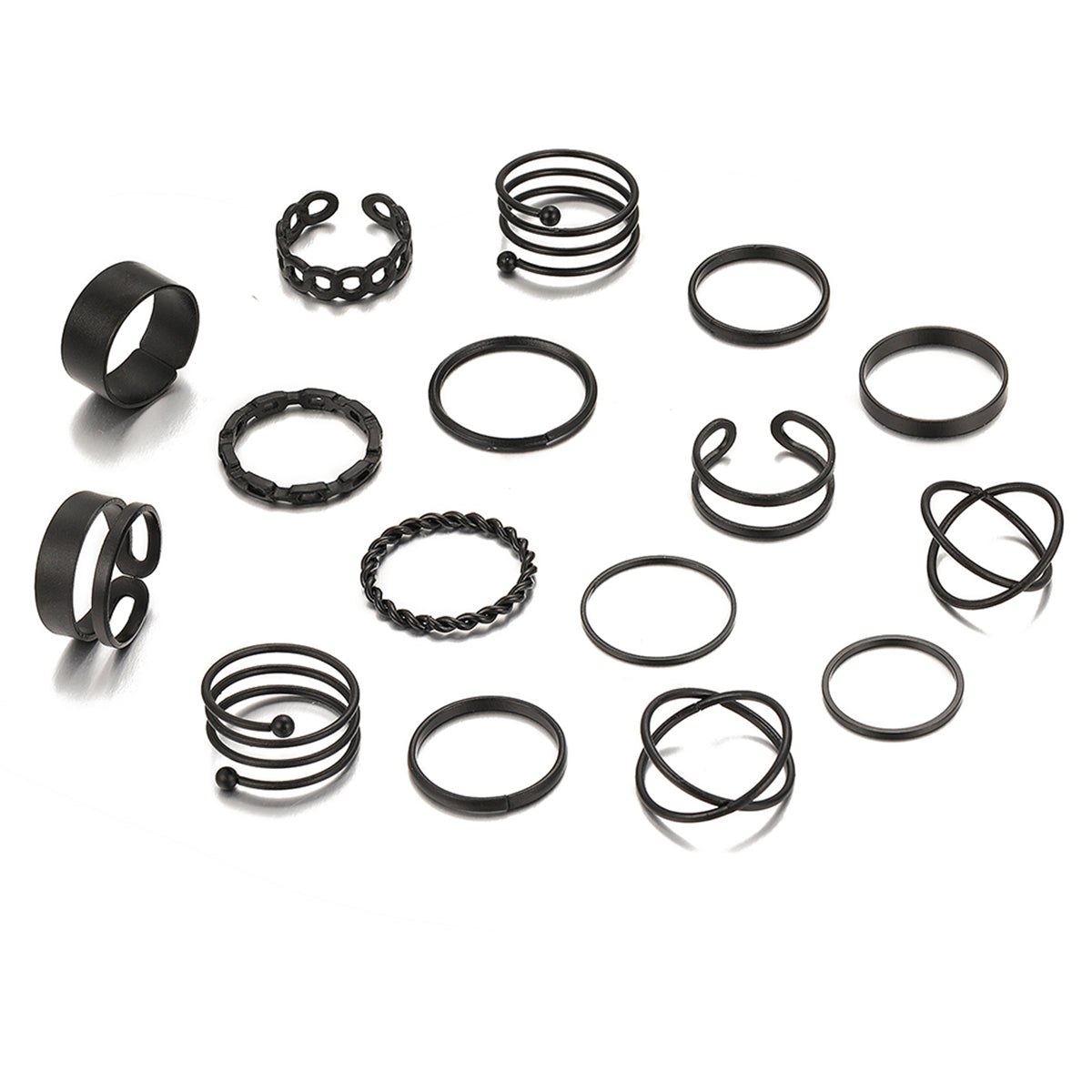 Black-Plated Stacking Ring Set