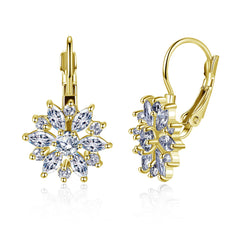 Crystal & Cubic Zirconia 18K Gold-Plated Snowflake Drop Earrings