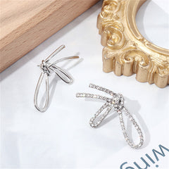 Cubic Zirconia & Silver-Plated Knot Stud Earrings