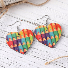 Red & Blue Pencil Heart Drop Earrings