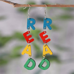 Blue & Green 'Read' Drop Earrings