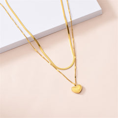 18K Gold-Plated 'Love You' Heart Layered Pendant Necklace