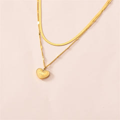 18K Gold-Plated 'Love You' Heart Layered Pendant Necklace