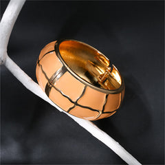 Orange Enamel & 18K Gold-Plated Bricks Bangle