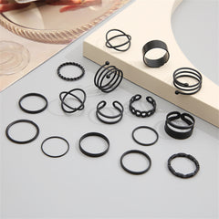 Black-Plated Stacking Ring Set