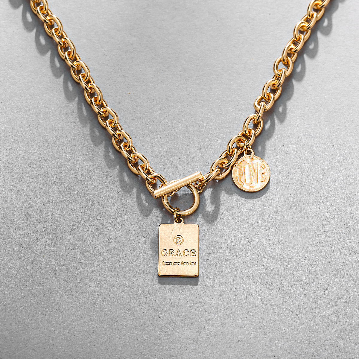 18K Gold-Plated 'Grace' Toggle Pendant Necklace