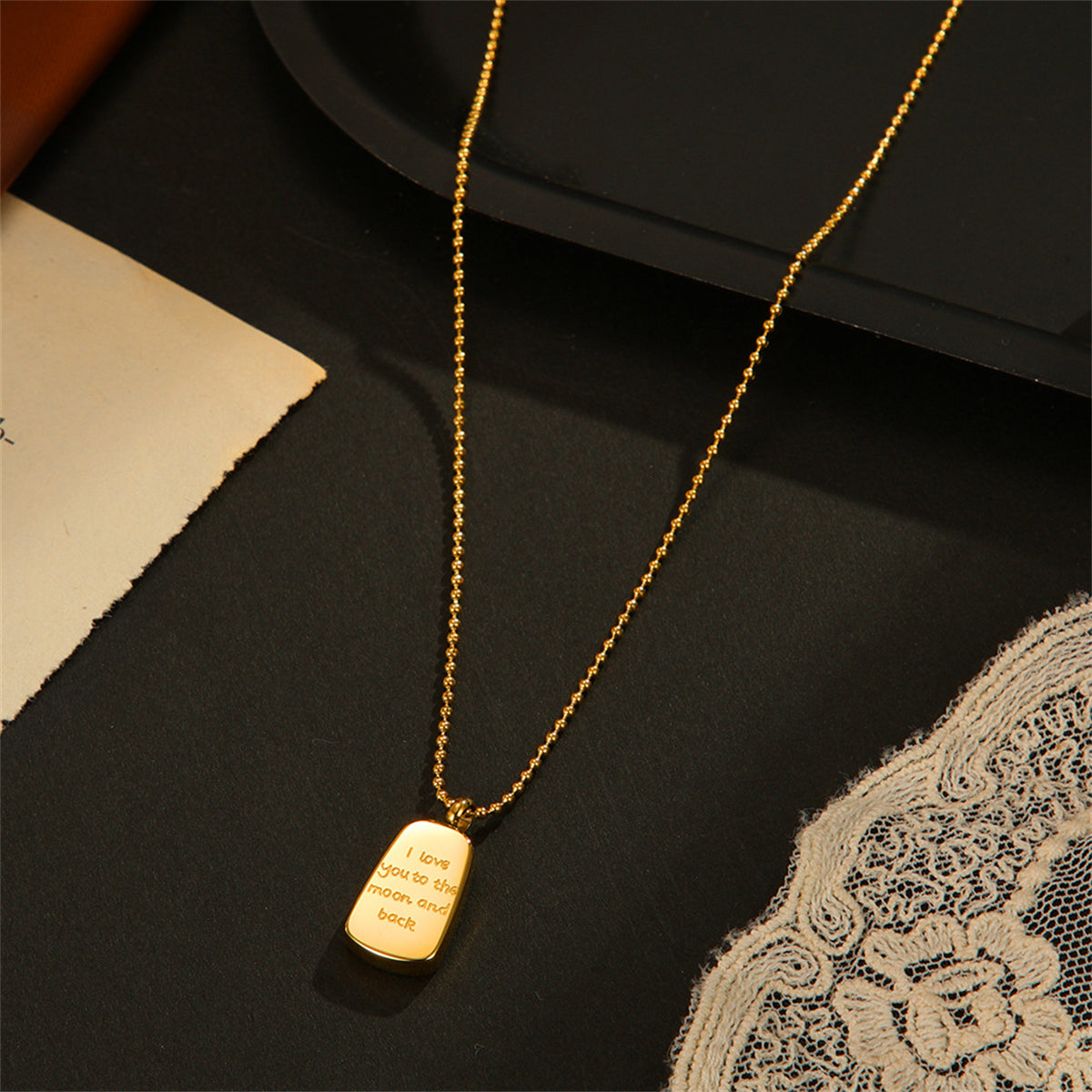 18K Gold-Plated 'Love You To The Moon & Back' Pendant Necklace