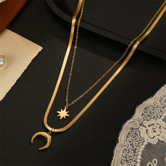 18K Gold-Plated Celestial Snake-Chain Layered Necklace