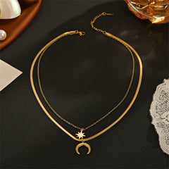 18K Gold-Plated Celestial Snake-Chain Layered Necklace