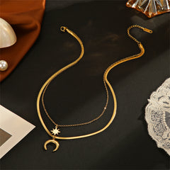 18K Gold-Plated Celestial Snake-Chain Layered Necklace