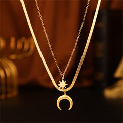 18K Gold-Plated Celestial Snake-Chain Layered Necklace