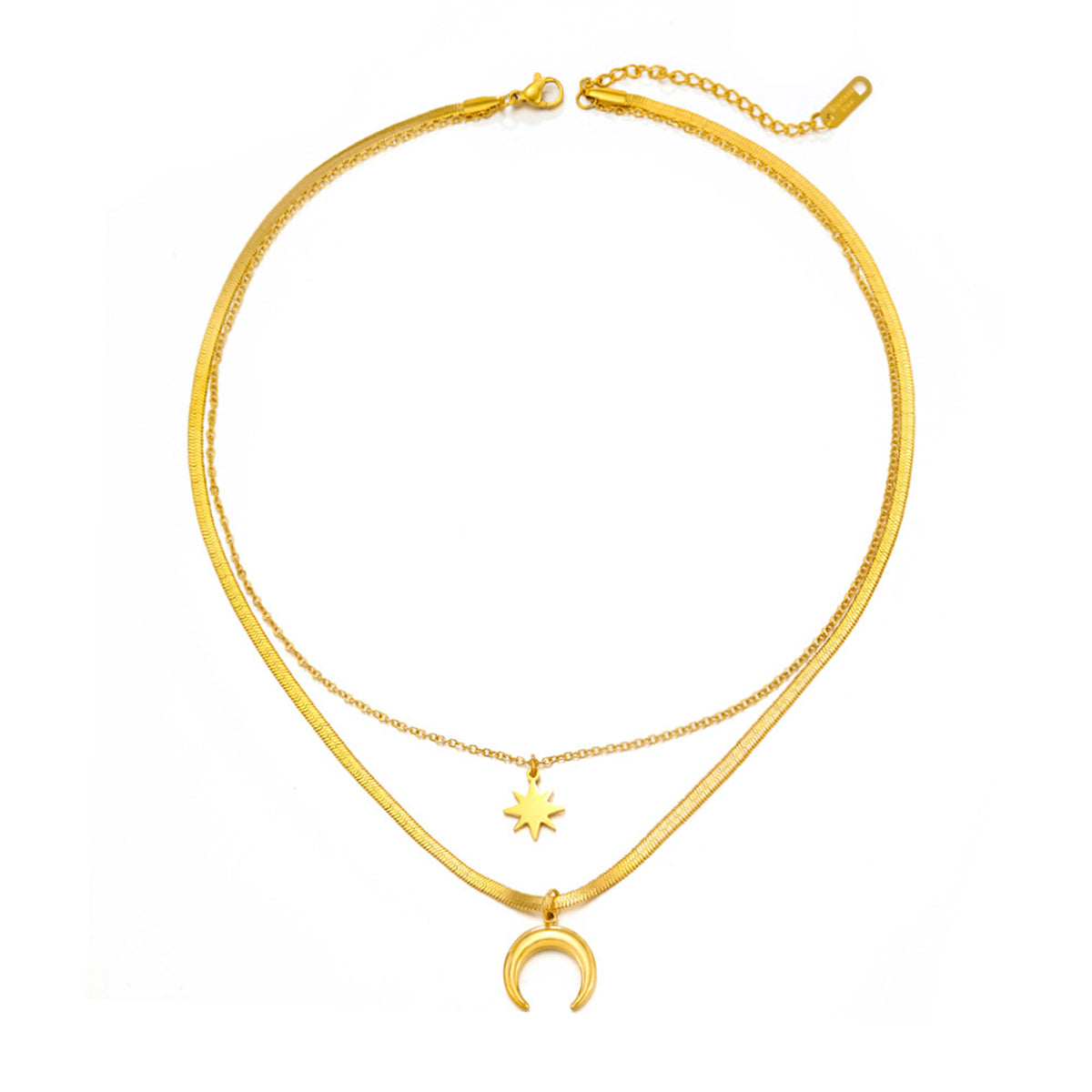 18K Gold-Plated Celestial Snake-Chain Layered Necklace