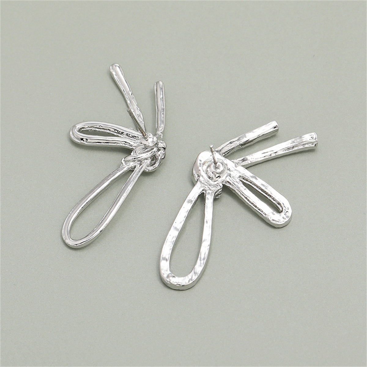 Cubic Zirconia & Silver-Plated Knot Stud Earrings