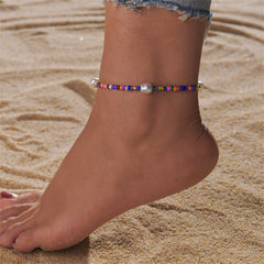 Howlite & Pearl Stretch Anklet