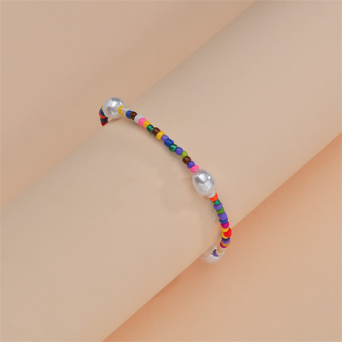 Howlite & Pearl Stretch Anklet