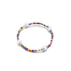 Howlite & Pearl Stretch Anklet