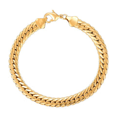 18K Gold-Plated Figaro Herringbone Bracelet