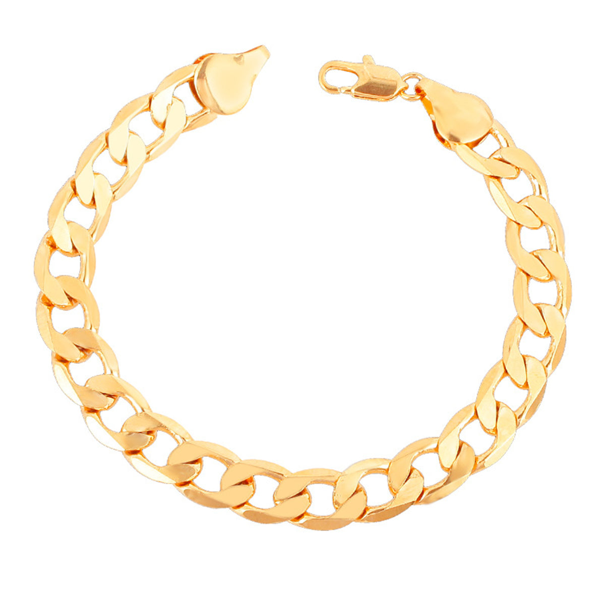 Elegant 18K gold-plated chunky curb chain bracelet showcasing a bold large link for a striking accessory.