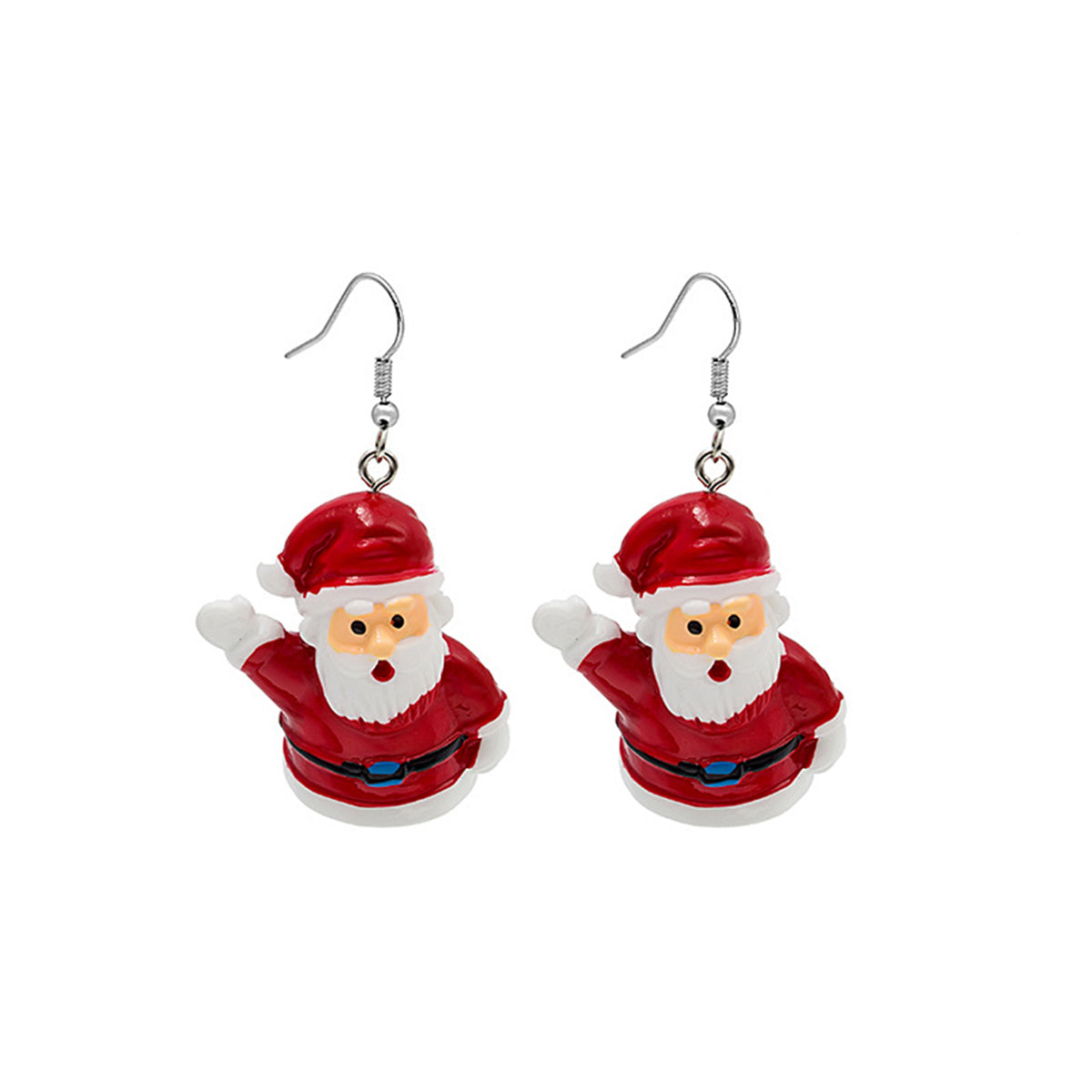 Red & White Santa Drop Earrings