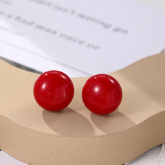 Red Pearl & 18K Gold-Plated Stud Earrings