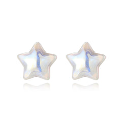 Pearl & Silver-Plated Star Stud Earrings