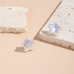 Pearl & Silver-Plated Star Stud Earrings