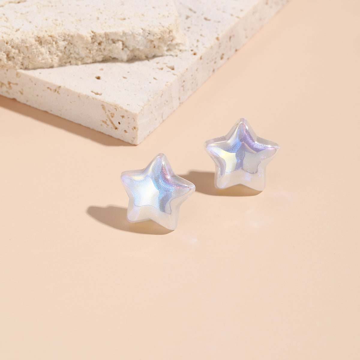 Pearl & Silver-Plated Star Stud Earrings