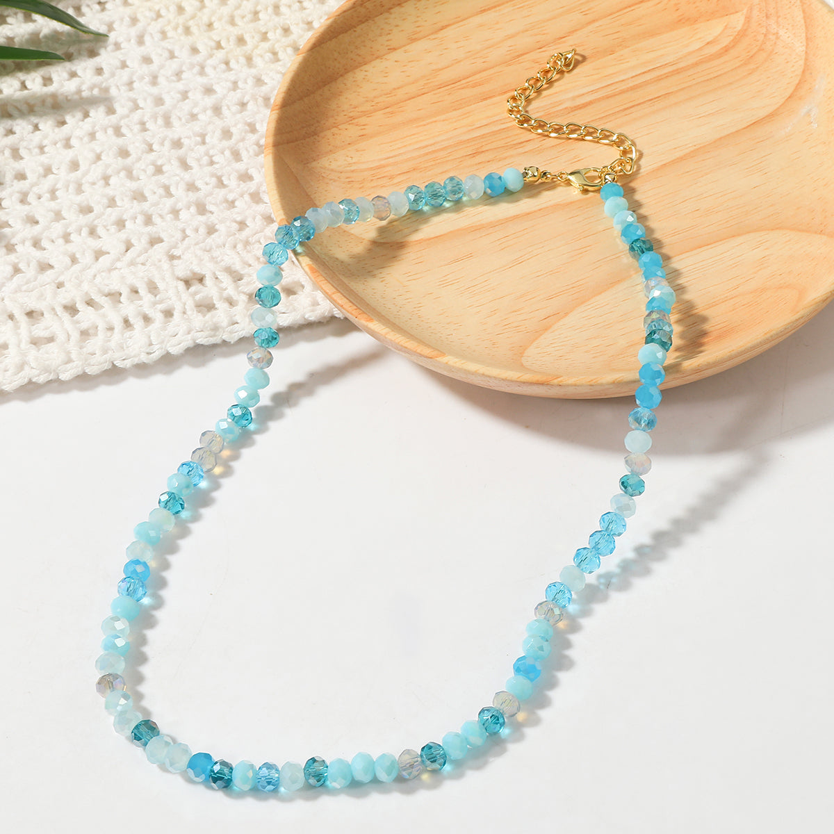 Blue Acrylic & 18K Gold-Plated Beads Chain Necklace