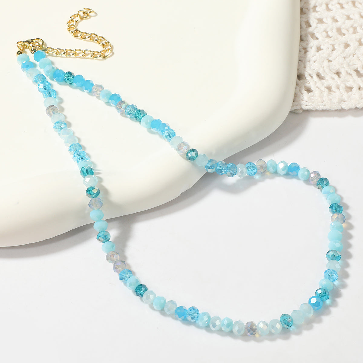 Blue Acrylic & 18K Gold-Plated Beads Chain Necklace