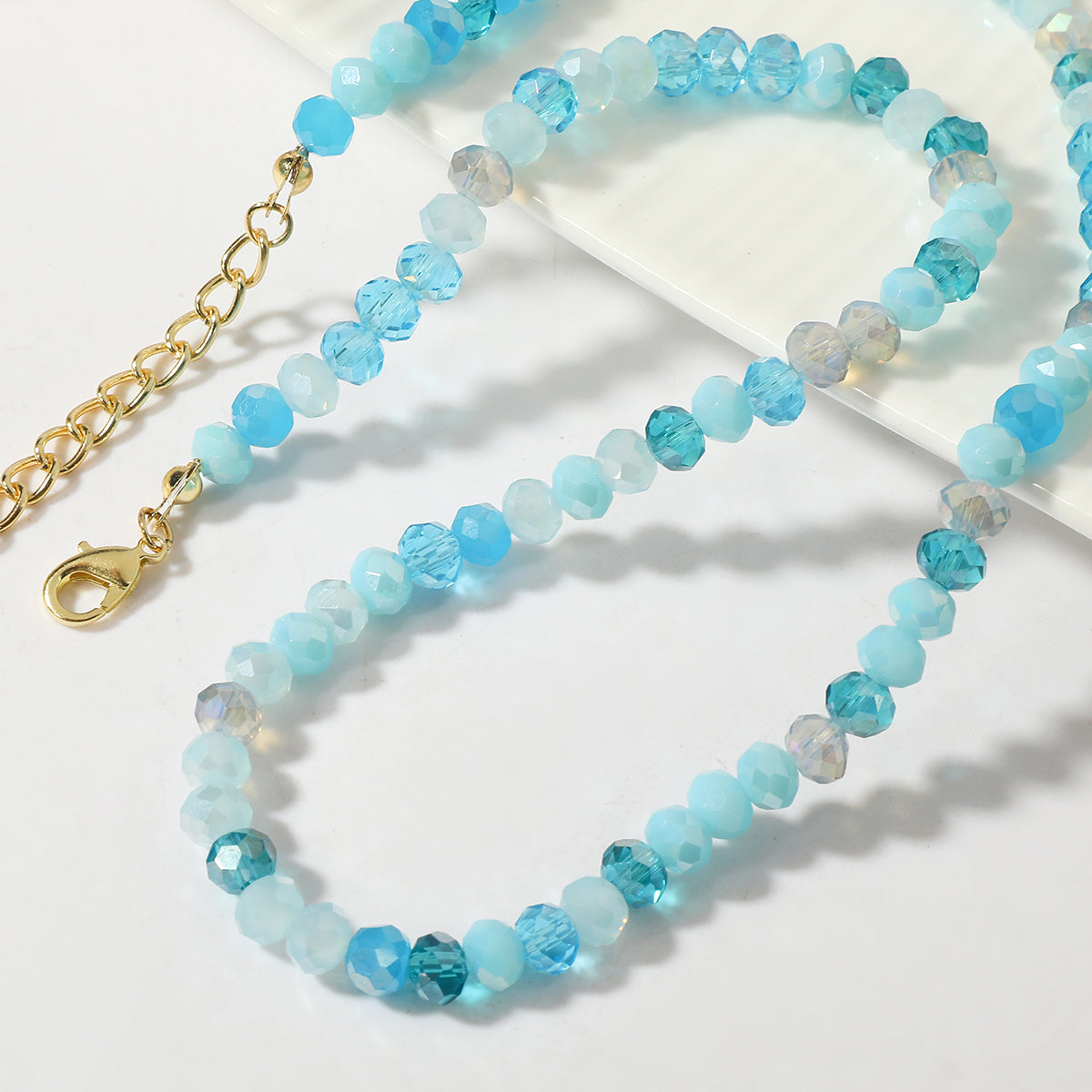 Blue Acrylic & 18K Gold-Plated Beads Chain Necklace