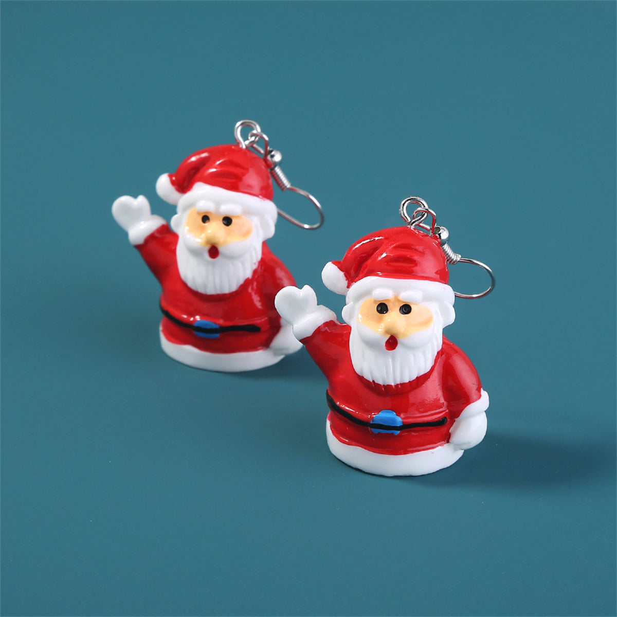 Red & White Santa Drop Earrings