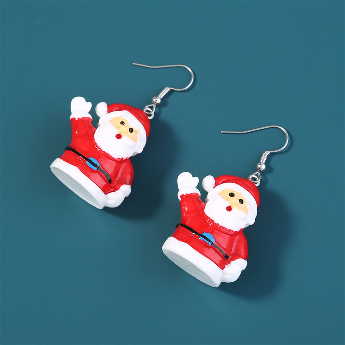 Red & White Santa Drop Earrings