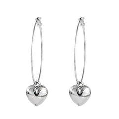 Silver-Plated Heart Huggie Earrings