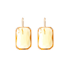 Yellow Crystal & 18K Gold-Plated Radiant-Cut Drop Earrings