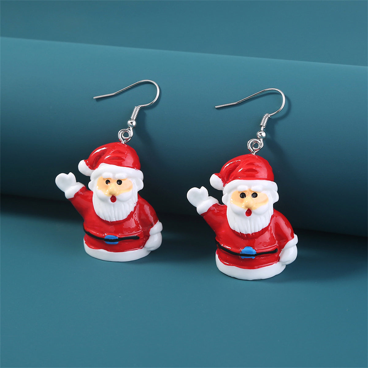 Red & White Santa Drop Earrings