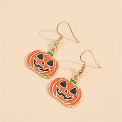 Orange Enamel & 18K Gold-Plated Jack-O'-Lantern Drop Earrings