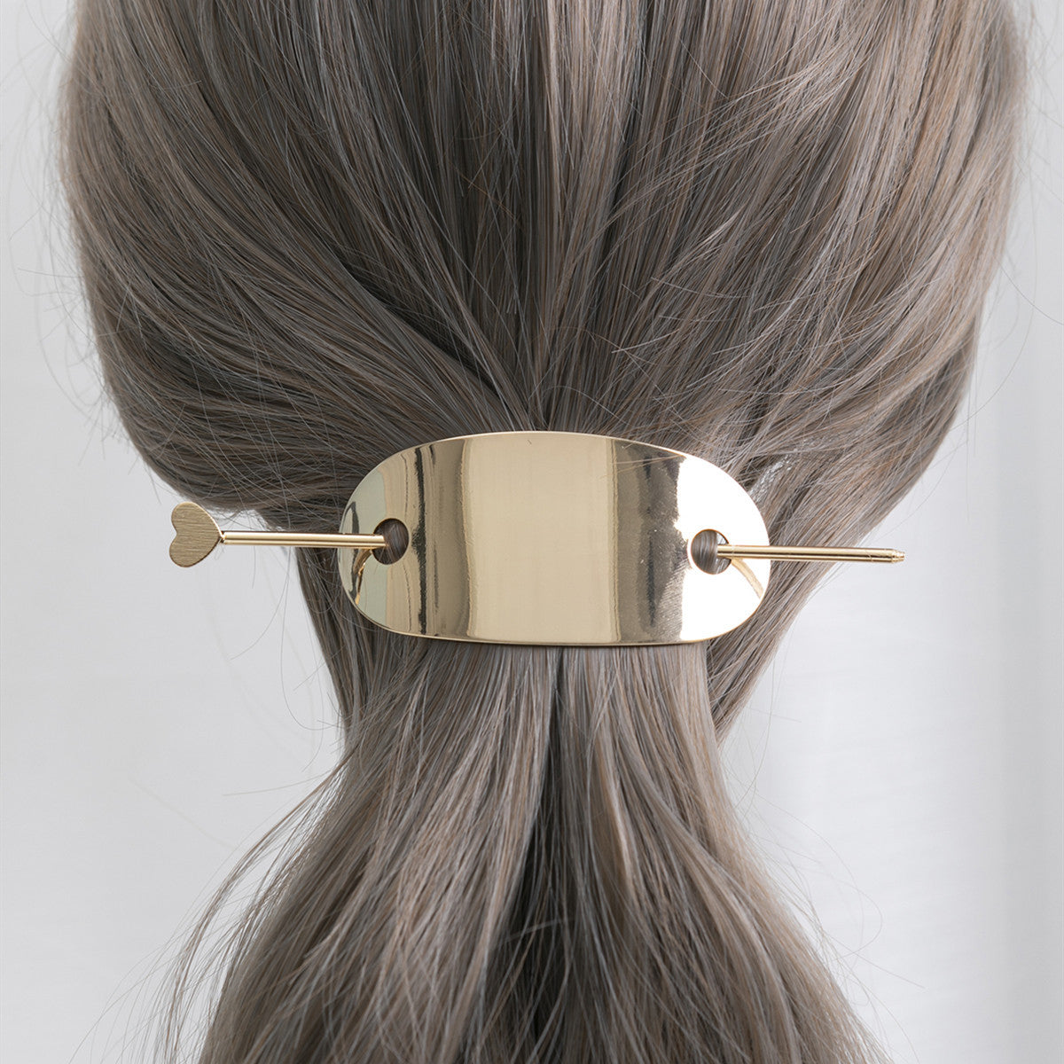 18K Gold-Plated Curved Plate & Stick Hair Clip