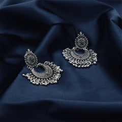 Silver-Plated Boho Intricate Drop Earrings