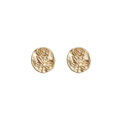 18K Gold-Plated Rose Stud Earrings