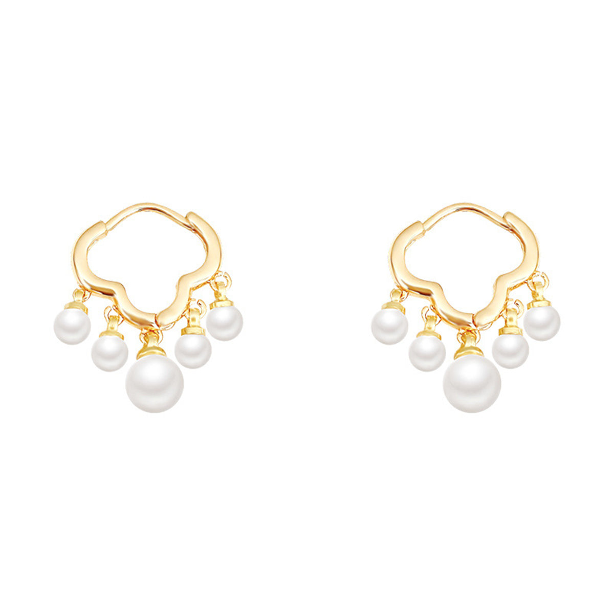 Pearl & 18K Gold-Plated Cloud Tassel Drop Earrings