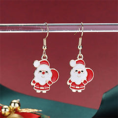 Red & 18K Gold-Plated Santa Claus With Gifts Drop Earrings