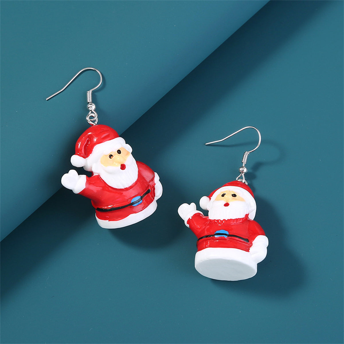 Red & White Santa Drop Earrings